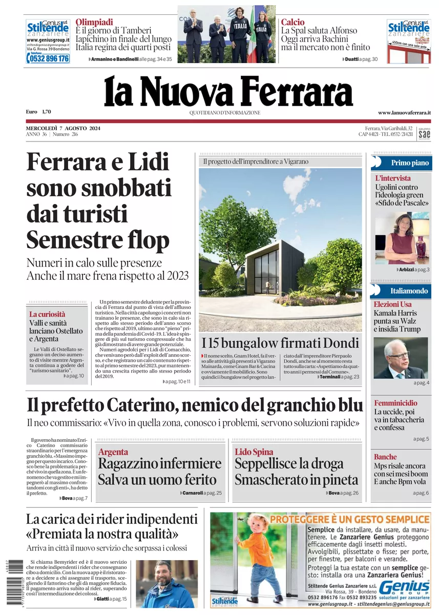 Prima-pagina-nuova ferrara-oggi-edizione-del-2024-08-07